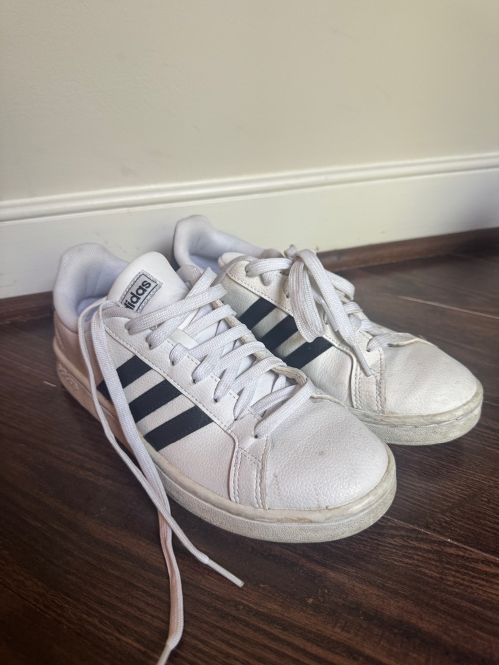 ADIDAS White and Black Low-Top Sneakers